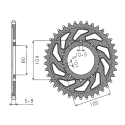 SUNSTAR ZĘBATKA TYLNA 478 45 KAWASAKI ZXR 400 (88-02), Z800 (13-14) (JTR478.45) (ŁAŃC. 520) (47845JT)