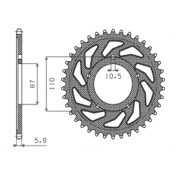 SUNSTAR ZĘBATKA TYLNA 795 39 SUZUKI GS 500 E/F 88-10 (JTR823.39) (ŁAŃC. 520) (79539JT)