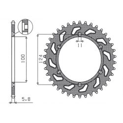 SUNSTAR ZĘBATKA TYLNA 1027 41 DUCATI 750SS '91-'98, 900 '92-'98 (JTR735.41) (ŁAŃC. 520) (102741JT)