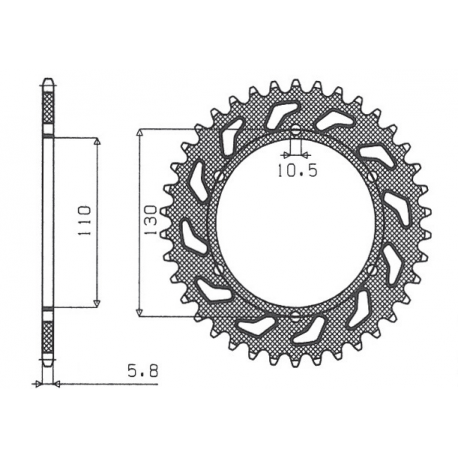 SUNSTAR ZĘBATKA TYLNA 504 42 KAWASAKI ER5 (97-06) (JTR486.42) (ŁAŃC. 520) (50442JT)