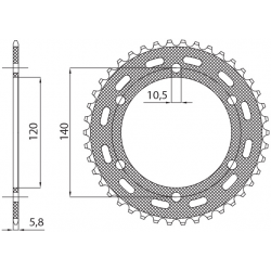 SUNSTAR ZĘBATKA TYLNA 475 42 KAWASAKI KLR 250 '84-'05 (JTR1490.42) (ŁAŃC. 520) (47542JT)