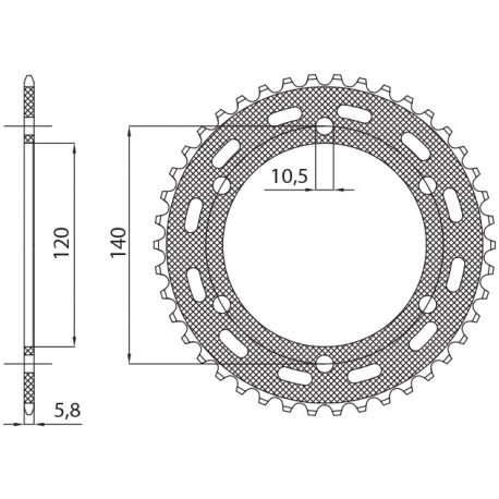 SUNSTAR ZĘBATKA TYLNA 475 42 KAWASAKI KLR 250 '84-'05 (JTR1490.42) (ŁAŃC. 520) (47542JT)