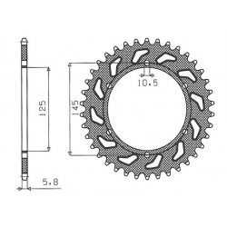 SUNSTAR ZĘBATKA TYLNA 866 46 YAMAHA XTZ 750 89-98 (3LD) (JTR855.46) (ŁAŃC. 520) (86646JT)