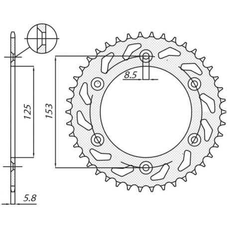 SUNSTAR ZĘBATKA TYLNA 289 49 HONDA CR/CRF/XR '83-'16 (JTR210.49) (ŁAŃC. 520) (28949JT)