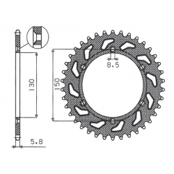 SUNSTAR ZĘBATKA TYLNA 270 49 YAMAHA YZ/YZF/WRF '99-'20 (JTR251.49) (ŁAŃC. 520) (27049JT)