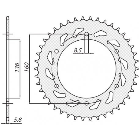 SUNSTAR ZĘBATKA TYLNA 3552 42 APRILIA PEGASO 600 '90-'93, PEGASO 650 '92-'04, BMW F650 '92-'04 (JTR5.42)* (ŁAŃC.520) (355242JT)