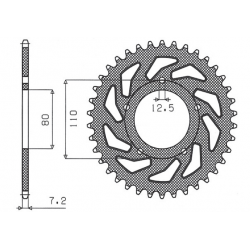 SUNSTAR ZĘBATKA TYLNA 4350 40 HONDA CB 500 '94-'03, CB 750F '93-'03 (JTR1332.40) (ŁAŃC. 525) (435040JT)