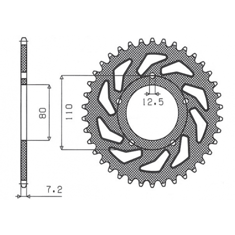 SUNSTAR ZĘBATKA TYLNA 4350 40 HONDA CB 500 '94-'03, CB 750F '93-'03 (JTR1332.40) (ŁAŃC. 525) (435040JT)