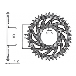 SUNSTAR ZĘBATKA TYLNA 4359 40 KAWASAKI ZX 6 R '98-'02, Z 1000 '07-'09, ZX10R '04-'15 (JTR1489.40) (ŁAŃC. 525) (435940JT)