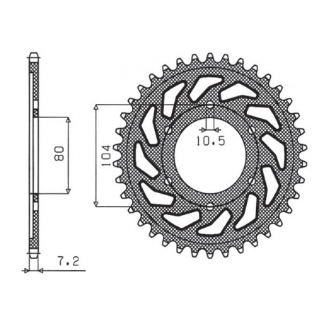 SUNSTAR ZĘBATKA TYLNA 4359 41 KAWASAKI ZX 9R '02-'03, ZX 10 '08-'14, Z1000 SX '11-'15 (JTR1489.41) (ŁAŃC. 525) (435941JT)