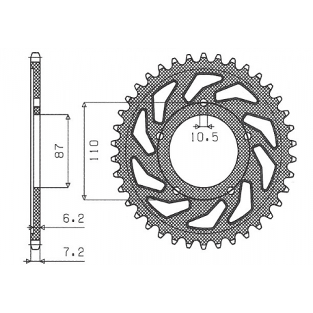 SUNSTAR ZĘBATKA TYLNA 828 44 SUZUKI SV 650 99-13 (JTR807.44) (ŁAŃC. 525) (82844JT)