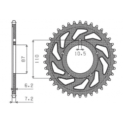 SUNSTAR ZĘBATKA TYLNA 828 45 SUZUKI SV 650 99-13 (JTR807.45) (ŁAŃC. 525) (82845JT)