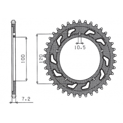 SUNSTAR ZĘBATKA TYLNA 4447 42 / 4363 42 APRILIA TUONO 1000/1100 12-17 (JTR702.40) (JTR713.40) (ŁAŃC.525) (436342JT)