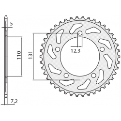 SUNSTAR ZĘBATKA TYLNA 4585 44 BMW S 1000 RR '09-'11 (JTR7.44) (ŁAŃC. 525) (458544JT)