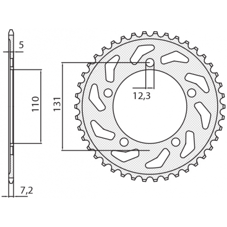 SUNSTAR ZĘBATKA TYLNA 4585 45 BMW S 1000 RR '12-'15 (JTR7.45) (ŁAŃC. 525) (458545JT)