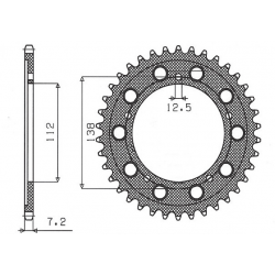 SUNSTAR ZĘBATKA TYLNA 4357 41 HONDA VT750C '98-'07, CBF 500 '04-'08 (PC39) (JTR1304.41) (ŁAŃC. 525) (435741JT)