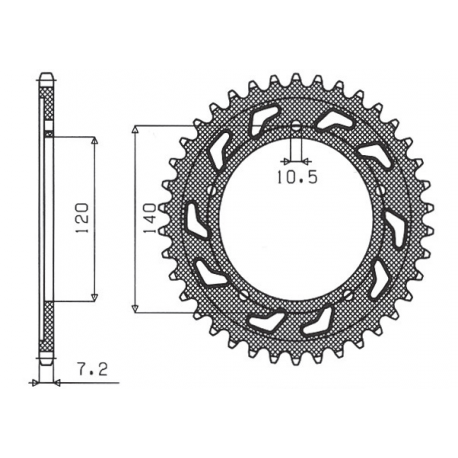 SUNSTAR ZĘBATKA TYLNA 4398 43 SUZUKI GSXR 750 '04-'05 (JTR1792.43) (ŁAŃC. 525) (439843JT)