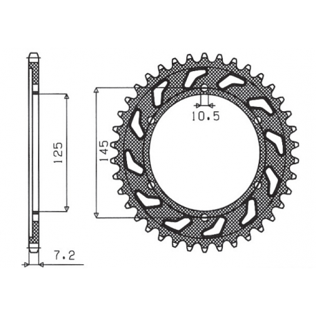 SUNSTAR ZĘBATKA TYLNA 869 43 YAMAHA TDM 850 99-01 (4TX) (JTR867.43) (ŁAŃC. 525) (86943JT)