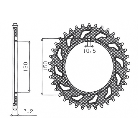 SUNSTAR ZĘBATKA TYLNA 300 46 YAMAHA FZ 8 '10-'15 (JTR300.46) (ŁAŃC. 525) (30046JT)