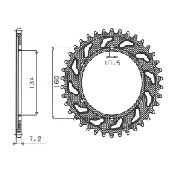 SUNSTAR ZĘBATKA TYLNA 4405 41 HONDA CBR 600RR '07-'16 (JTR1307.41) (ŁAŃC. 525) (440541JT)