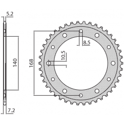 SUNSTAR ZĘBATKA TYLNA 4550 42 BMW F 800GS '08-'12 (OTWÓR POD ŚRUBĘ 8,5MM) (JTR6.42) (ŁAŃC. 525) (455042JT)