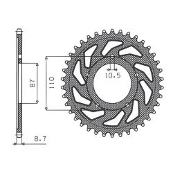 SUNSTAR ZĘBATKA TYLNA 824 45 SUZUKI GSX 750F (99-06), GSX 600F '92-'97 (JTR829.45) (ŁAŃC. 530) (82445JT)