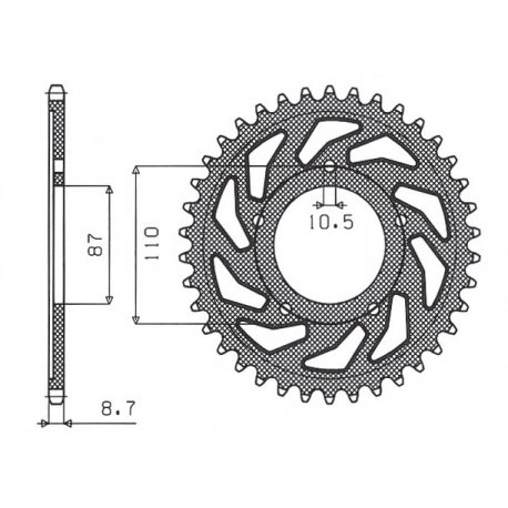 SUNSTAR ZĘBATKA TYLNA 824 47 SUZUKI GSF 600 95-04, GSF 650 05-06 (JTR829.47) (ŁAŃC. 530) (82447JT)