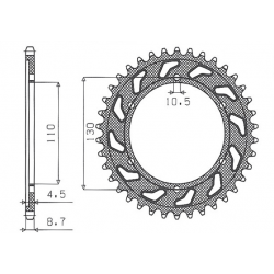 SUNSTAR ZĘBATKA TYLNA 241 46 YAMAHA FZ6 '04-'09 (JTR479.46) (ŁAŃC. 530) (24146JT)