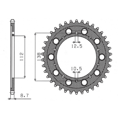 SUNSTAR ZĘBATKA TYLNA 4448 41 / 408 41 HONDA CBF 1000 '10-'15, VTR 1000 FIRE STORM '97-'05 (JTR1871.41) (JTR302.41) (ŁAŃC. 530)