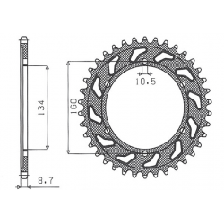 SUNSTAR ZĘBATKA TYLNA 4399 40 HONDA CBR 1000 RR '04-'05, VTR 1000SP1/SP2 '00-'06 (JTR1306.40) (ŁAŃC. 530) (439940JT)