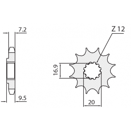 SUNSTAR ZĘBATKA PRZEDNIA 2084 14 KTM SX 85 '04-'18 (JTF1907.14) (ŁAŃC. 428) (208414JT)