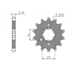 SUNSTAR ZĘBATKA PRZEDNIA 569 13 KAWASAKI KX 250 '87-'98, YAMAHA YZ 250 '77-'98 (JTF569.13) (ŁAŃC. 520) (56913JT)