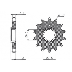 SUNSTAR ZĘBATKA PRZEDNIA 435 14 SUZUKI DRZ 400, DR 350, RM 250 (JTF432.14) (ŁAŃC. 520) (43514JT)