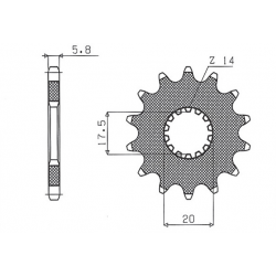 SUNSTAR ZĘBATKA PRZEDNIA 440 13 YAMAHA YZ 125 '87-'04 (JTF564.13) (ŁAŃC. 520) (44013JT)