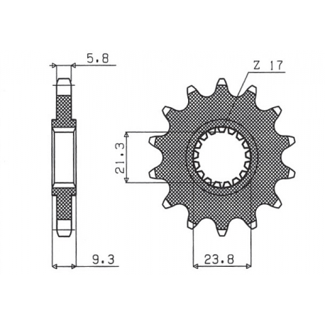 SUNSTAR ZĘBATKA PRZEDNIA 342 14 HONDA CR 250 '88-'07, CRF 450 '02-'18, TRX 450/700 (JTF284.14)* (ŁAŃC. 520) (34214JT)