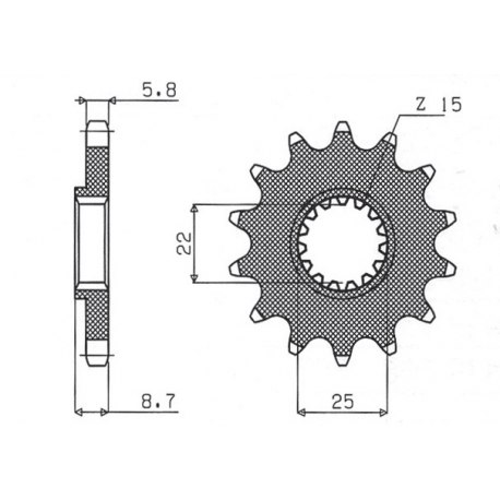 SUNSTAR ZĘBATKA PRZEDNIA 1248 14 KTM SX/EXC '91-'19 (JTF1901.14) (ŁAŃC. 520) (124814JT)