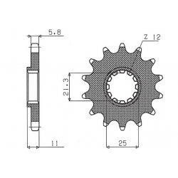 SUNSTAR ZĘBATKA PRZEDNIA 727 13 HUSQVARNA CR/WR/TC/TE 125/250/300/310/410/510/610 (JTF824.13) (ŁAŃC. 520) (72713JT)