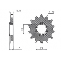 SUNSTAR ZĘBATKA PRZEDNIA 402 16 BMW F 650 '94-'13, APRILIA PEGASO 650 '98-'04 (JTF402.16) (ŁAŃC. 520) (40216JT)