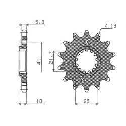 SUNSTAR ZĘBATKA PRZEDNIA 345 15 HONDA NX 650, FX 650, YAMAHA XT 660, FMX (JTF308.15) (ŁAŃC. 520) (34515JT)