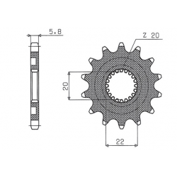 SUNSTAR ZĘBATKA PRZEDNIA 2103 12 YAMAHA YZF 250 '01-'17, WRF 250 '01-'17 (JTF1590.12) (ŁAŃC. 520) (210312JT)