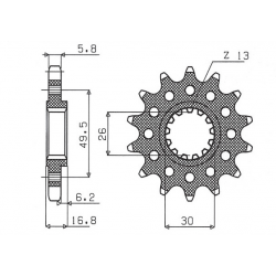 SUNSTAR ZĘBATKA PRZEDNIA 347M 16 HONDA CBR 600/900/929/954/1000, VTR 1000 SP1/2 (JTF1269.16) (ŁAŃC. 520) (347M16JT)