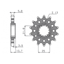 SUNSTAR ZĘBATKA PRZEDNIA 2172 15 YAMAHA FZ6 '09-, XJ6 '09-'15 (JTF1581.15) (MOD. ŁAŃC. 520) (217215JT)