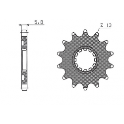 SUNSTAR ZĘBATKA PRZEDNIA 2141 13 KAWASAKI KXF 450 06-19 (JTF1565.13) (JTF565.13) (ŁAŃC. 520) (56513) (214113JT)