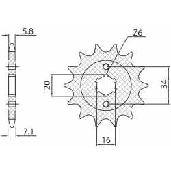 SUNSTAR ZĘBATKA PRZEDNIA 2247 14 KTM 125 DUKE '11-'16, KTM 200 DUKE '12-'16 (JTF1903.14) (ŁAŃC. 520) (224714JT)