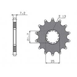 SUNSTAR ZĘBATKA PRZEDNIA 564 14 SUZUKI DL 650/ GSF 650 /SV (JTF520.14) (ŁAŃC. 525) (56414JT)