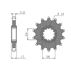 SUNSTAR ZĘBATKA PRZEDNIA 2073 15 HONDA CB 600 HORNET '97-'06, CBR 600F '97-'98, CBF 600 '04-'07 (JTF1371.15) (ŁAŃC. 525) (207315