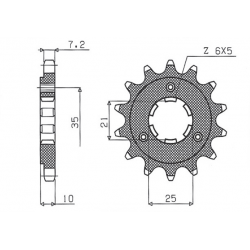 SUNSTAR ZĘBATKA PRZEDNIA 2069 15 SUZUKI DR 650 SE '96-'13, XF 650 (JTF1448.15) (206915JT)