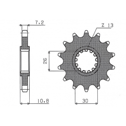 SUNSTAR ZĘBATKA PRZEDNIA 2091 16 YAMAHA FZ8 '10-'17, MT 09 '14-'17, MT 07 '14-'16 TDM 900 '02-'13 (JTF1591.16) (ŁAŃC. 525) (2091