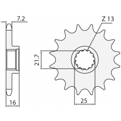 SUNSTAR ZĘBATKA PRZEDNIA 2093 15 KAWASAKI ZX6R '98-'02 (JTF1535.15) (ŁAŃC. 525) (209315JT)