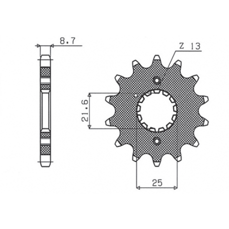 SUNSTAR ZĘBATKA PRZEDNIA 513 14 SUZUKI GSF BANDIT 600/650/1200/1250, GSXR750 '88-'06 (JTF513.14) (ŁAŃC. 530) (51314JT)